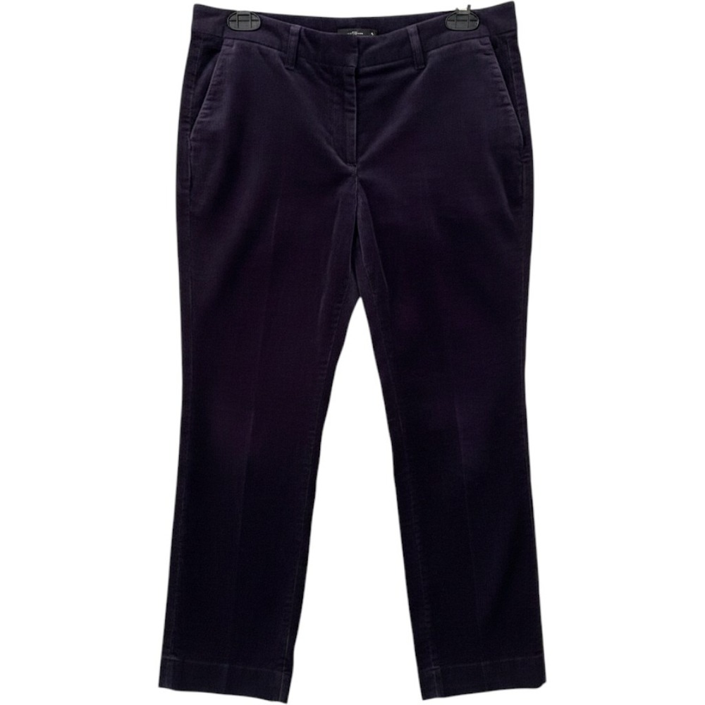 Brooks Brothers Natalie Fit Navy Blue Velvet Trousers Straight Leg Size 2